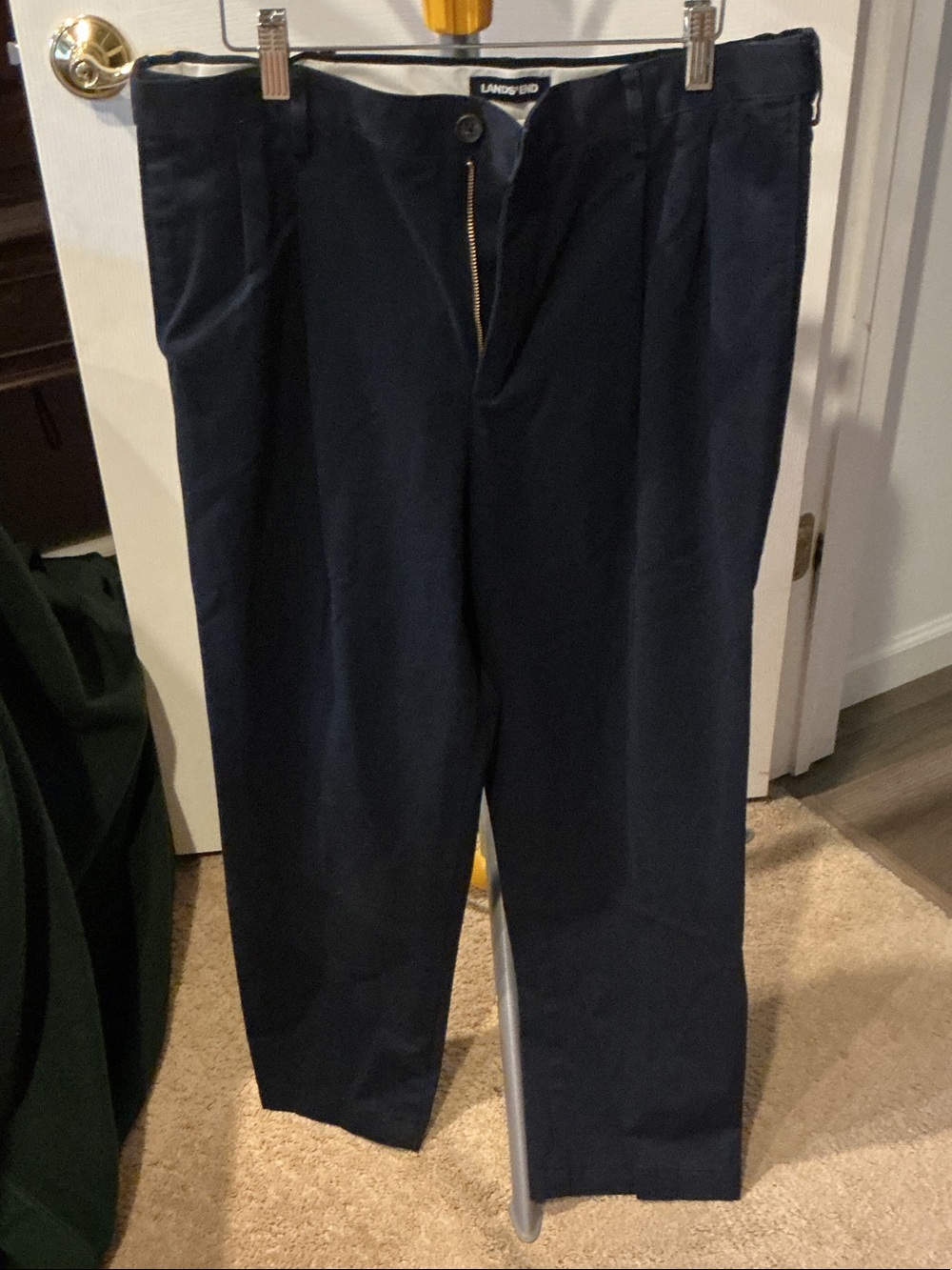 Lands' End Men's Dark Navy Dress Slacks